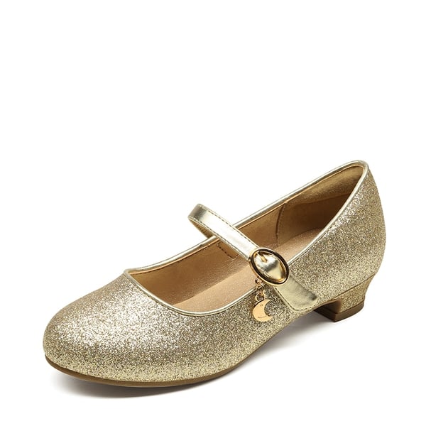 Girls Mary Jane Shoes with Low Heels - GOLD -  0